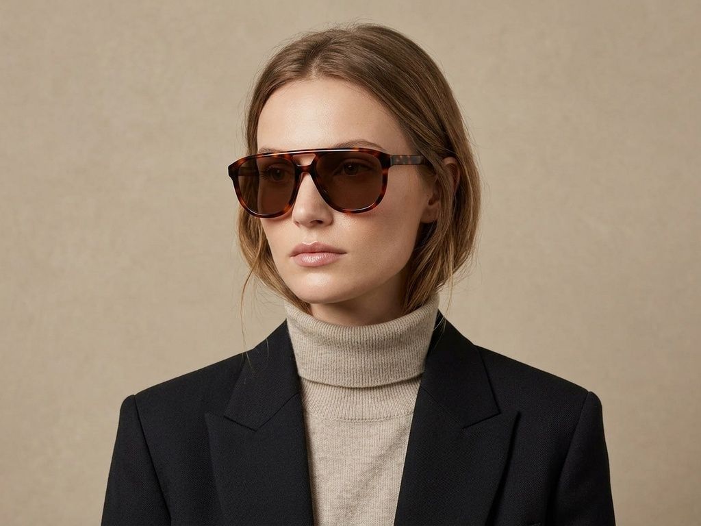 Aviator Tortoiseshell Acetate Sunglasses #BS2012-1329
