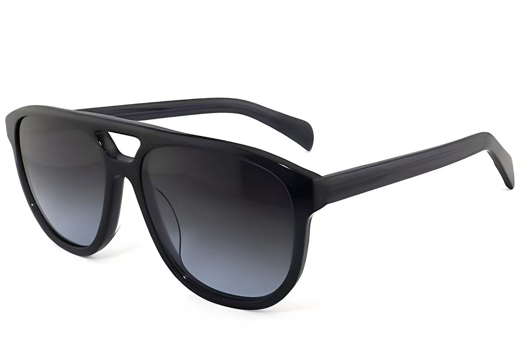 Aviator zonnebril van grijs acetaat #BS2012-1330