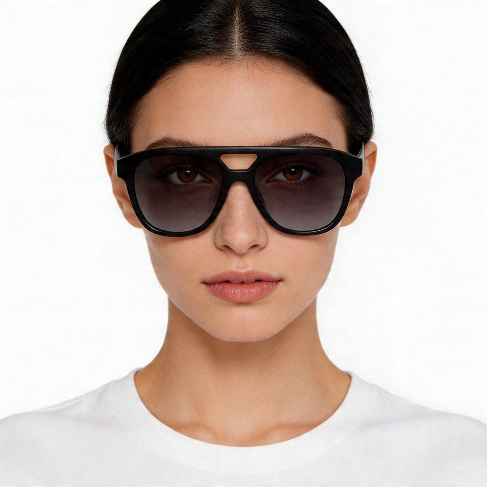 Gafas de sol de aviador de acetato gris #BS2012-1330