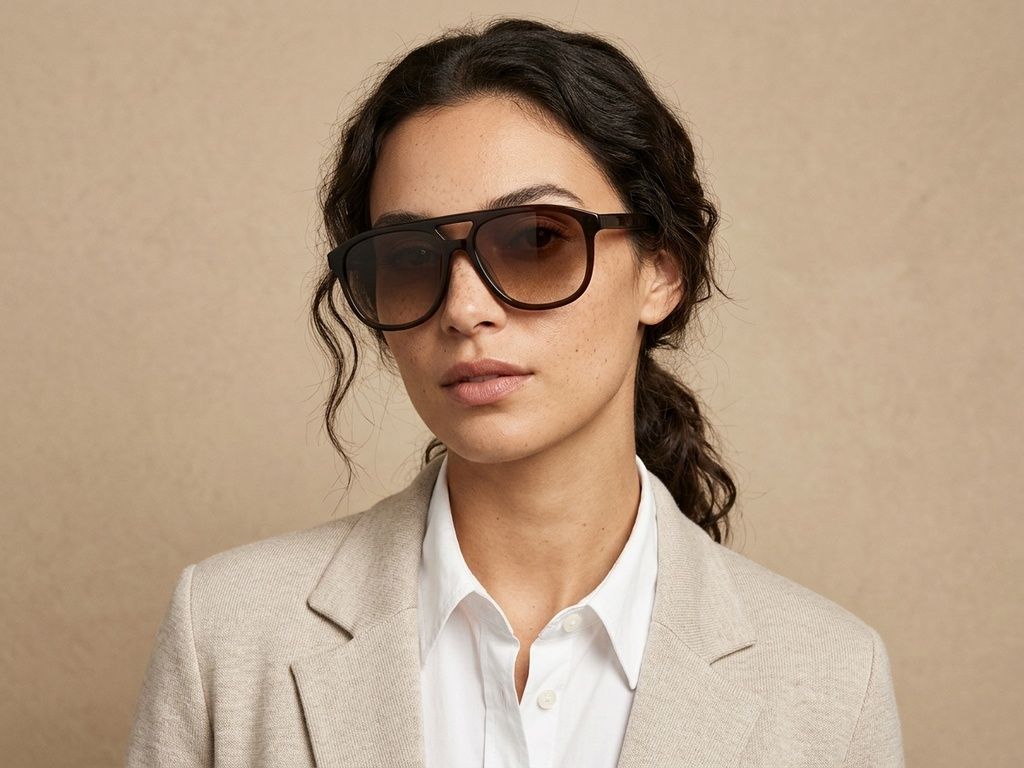 Aviator Brown Acetate Sunglasses #BS2012-1331