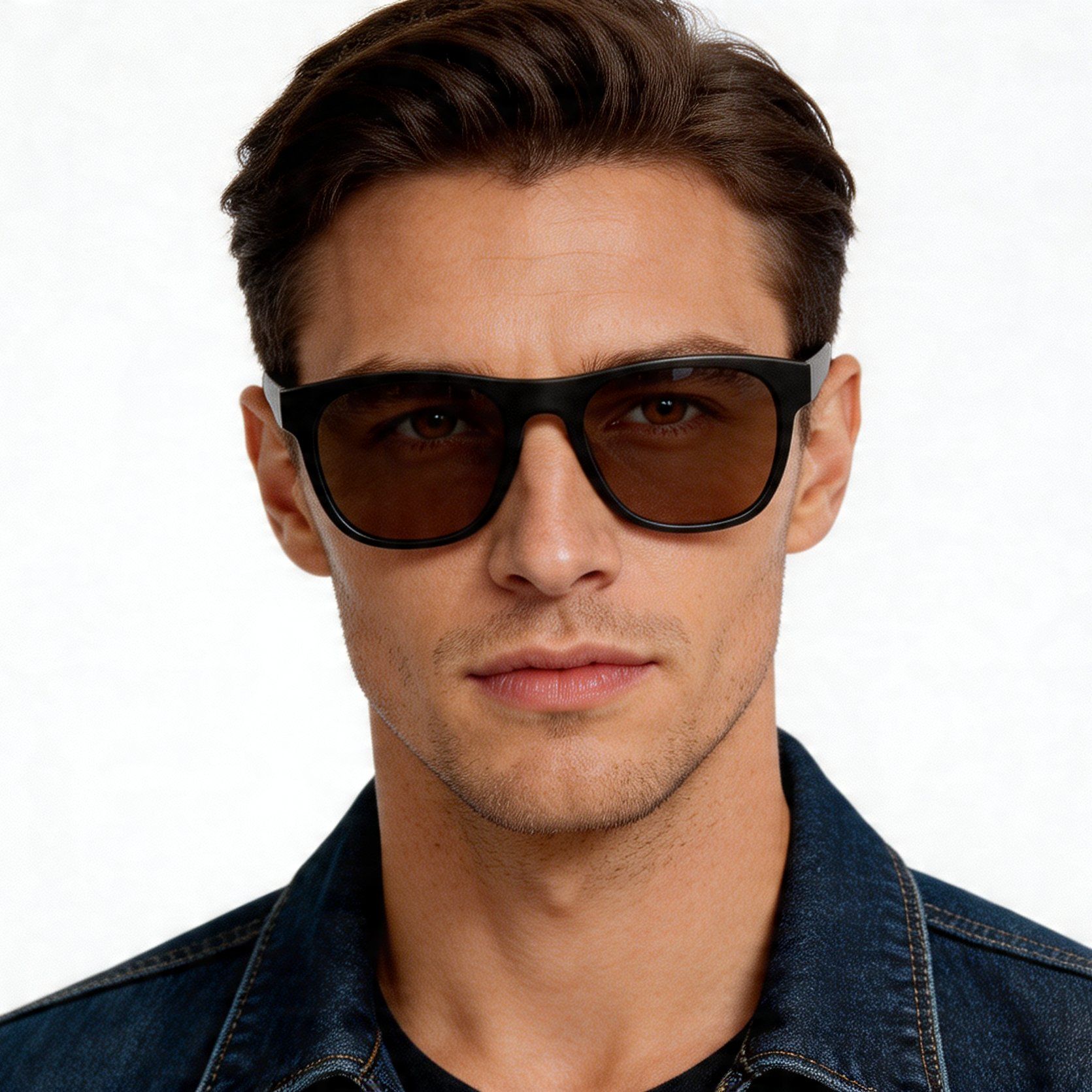 Oval Black Acetate Sunglasses #BS2012-1332