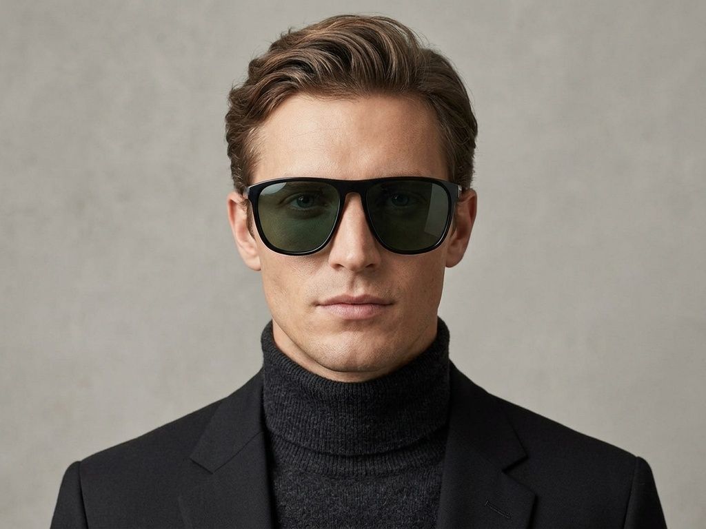 Oval Black Acetate Sunglasses #BS2012-1333