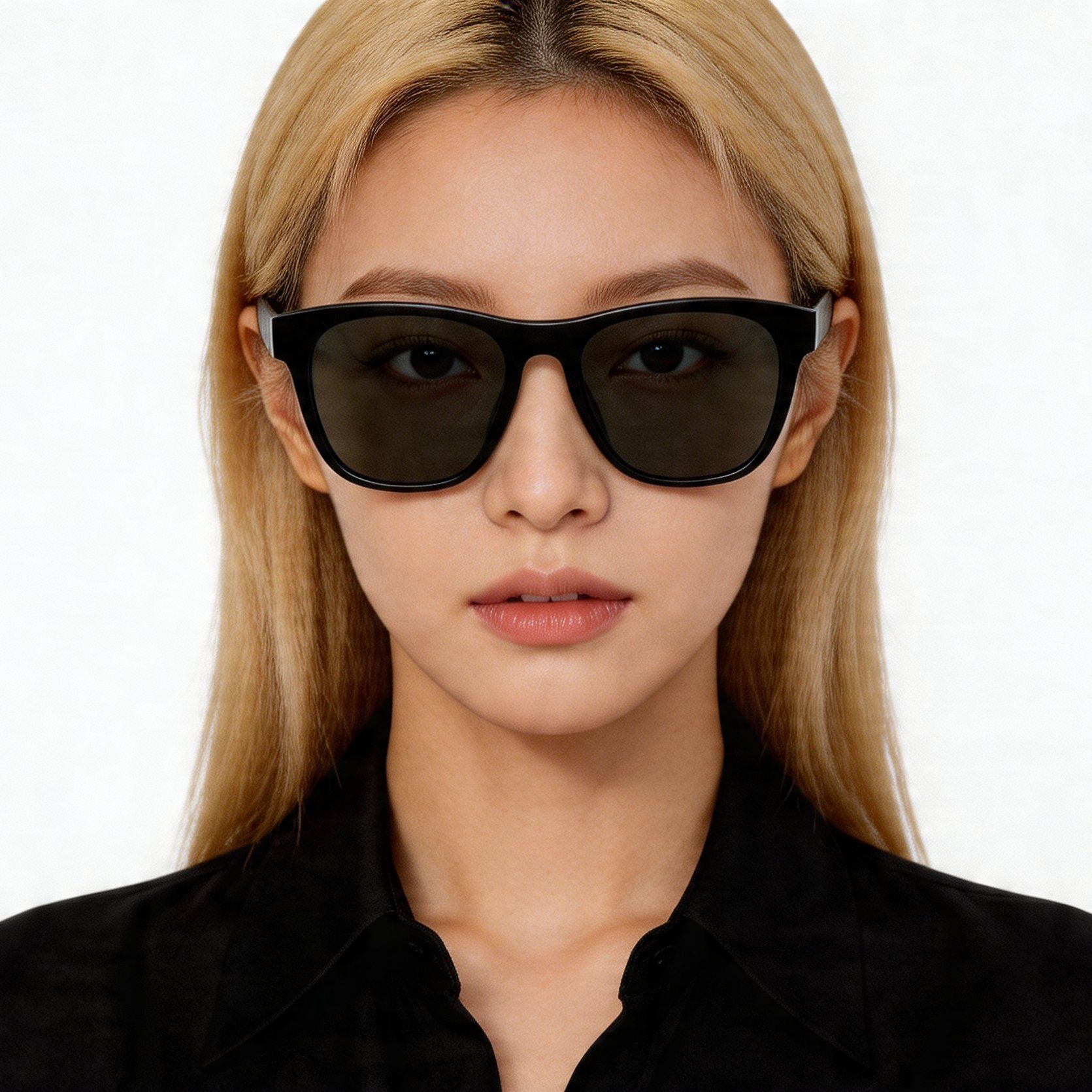 Oval Black Acetate Sunglasses #BS2012-1333