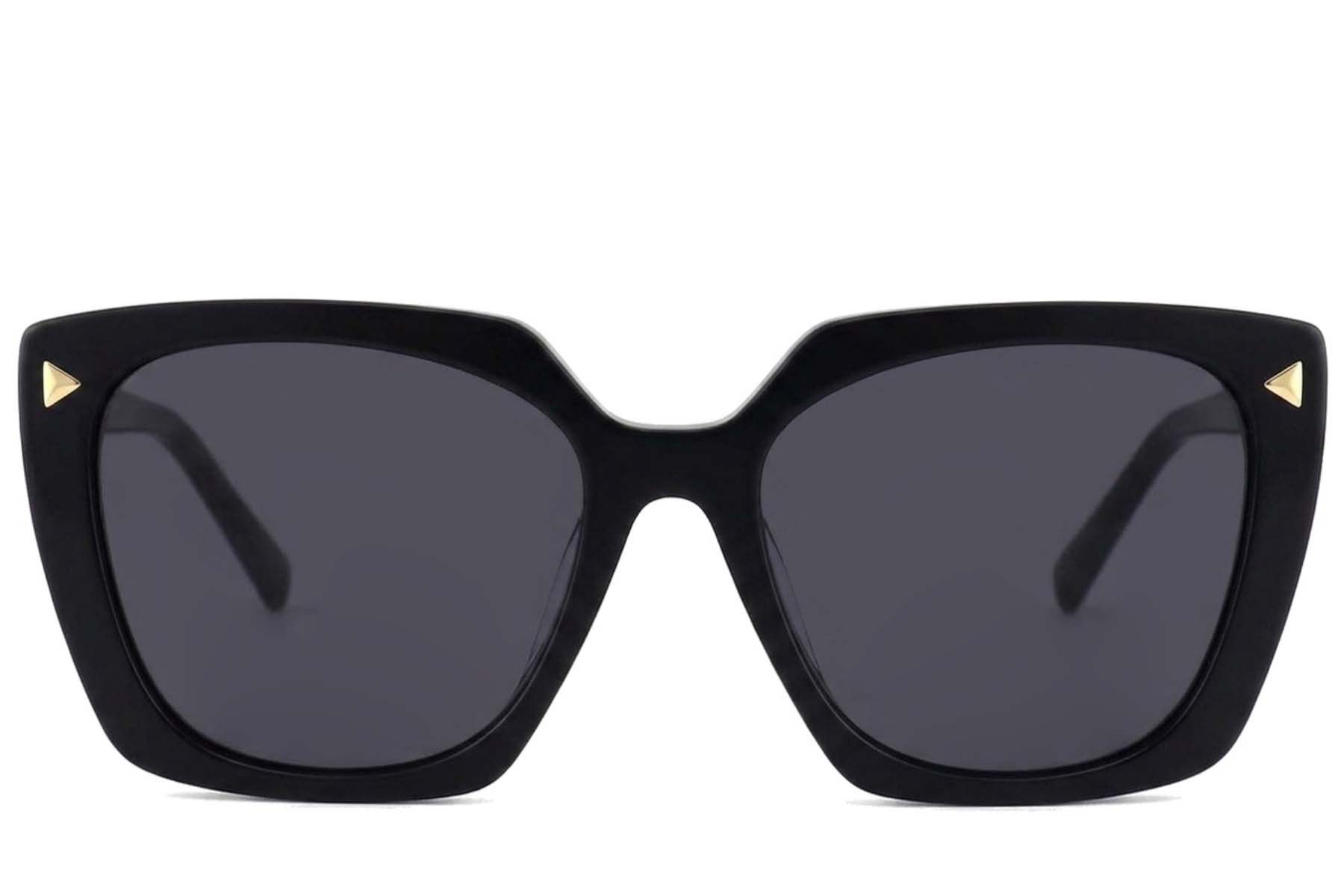 Rectangular Black Acetate Sunglasses #BS2012-1337