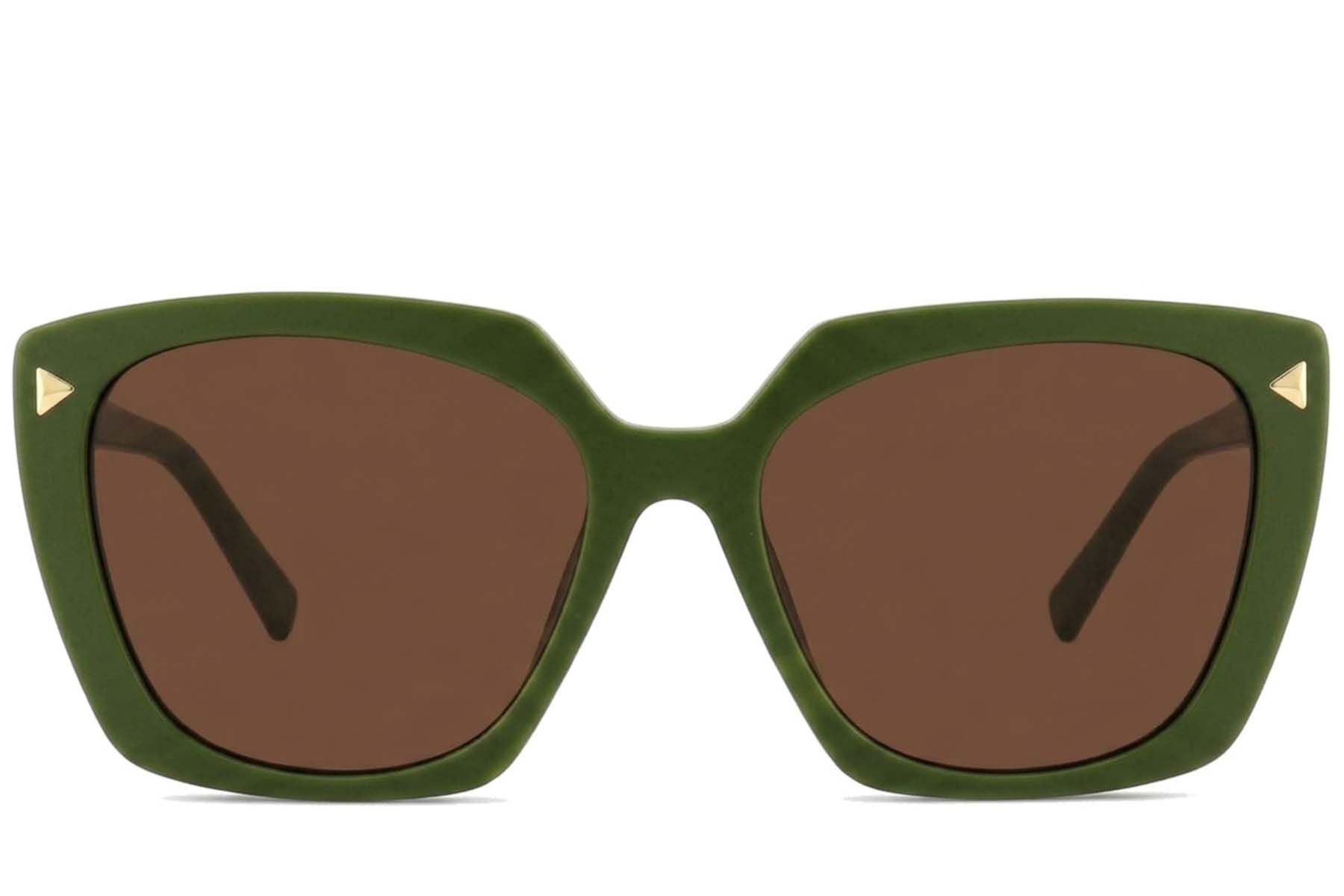 Rectangular Green Acetate Sunglasses #BS2012-1338