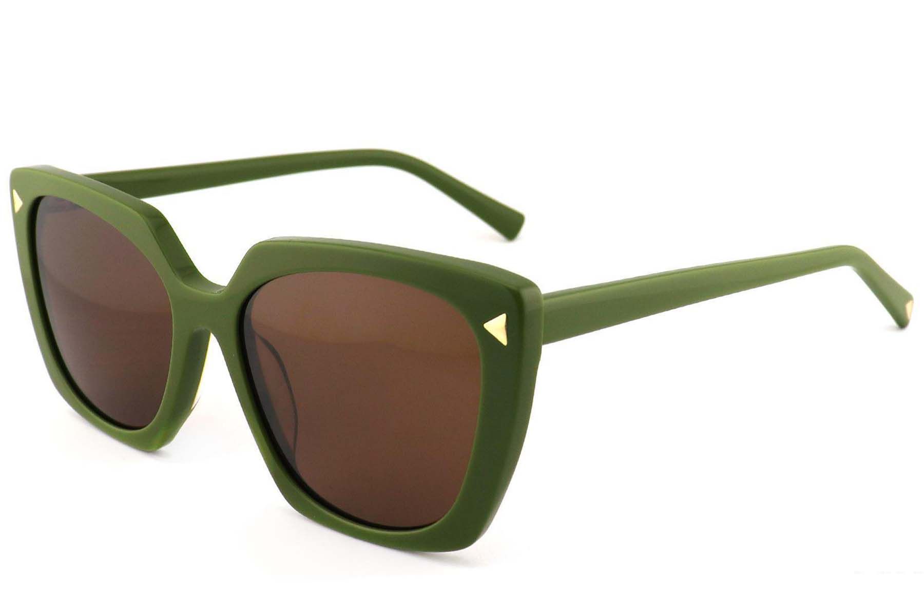 Gafas de sol rectangulares de acetato verde #BS2012-1338