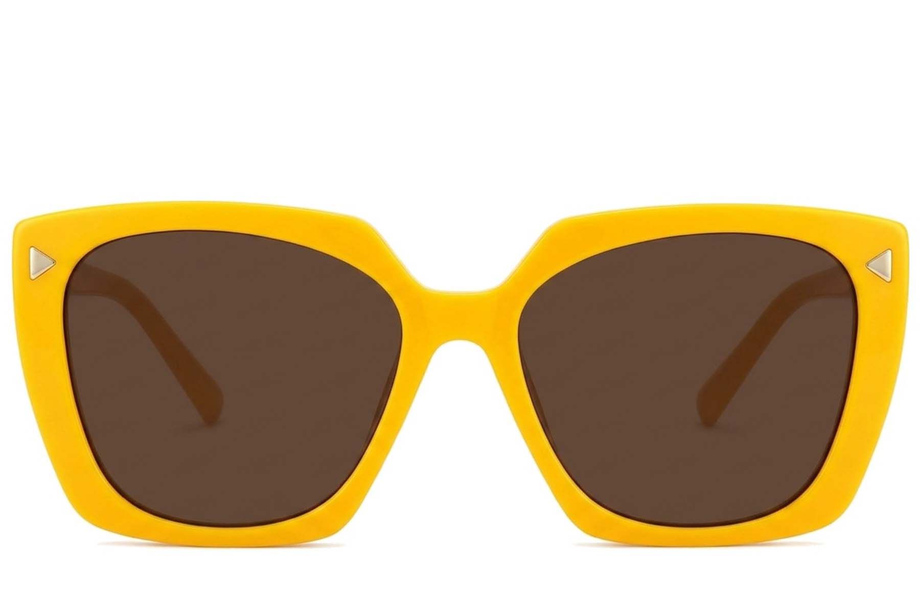 Rectangular Yellow Acetate Sunglasses #BS2012-1339