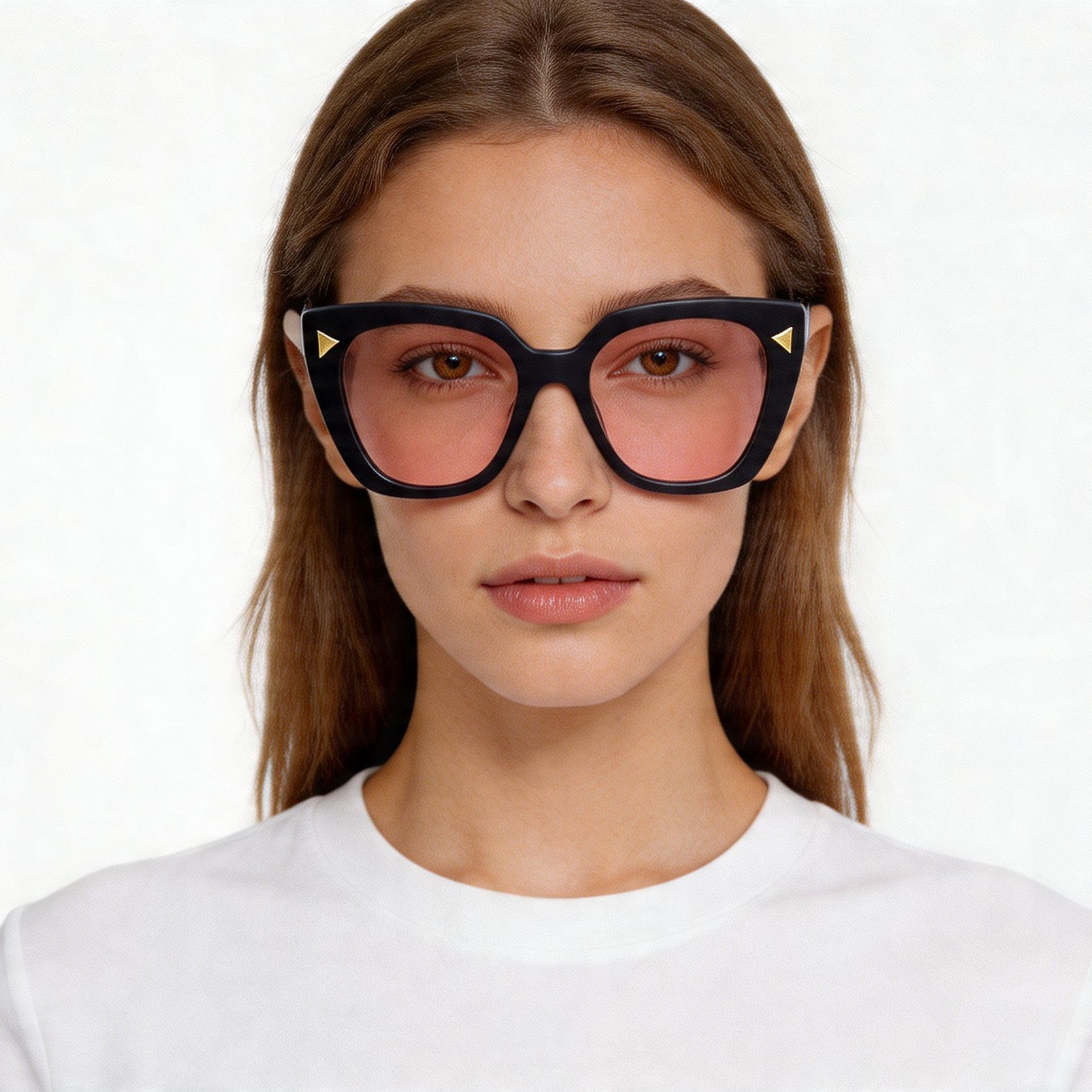 Occhiali da sole rettangolari in acetato blu #BS2012-1340