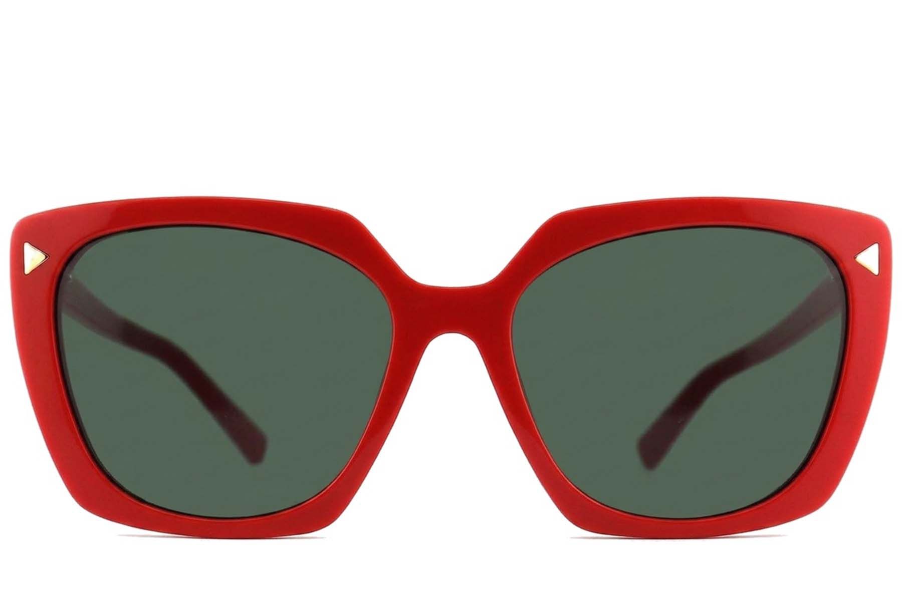 Rectangular Red Acetate Sunglasses #BS2012-1341