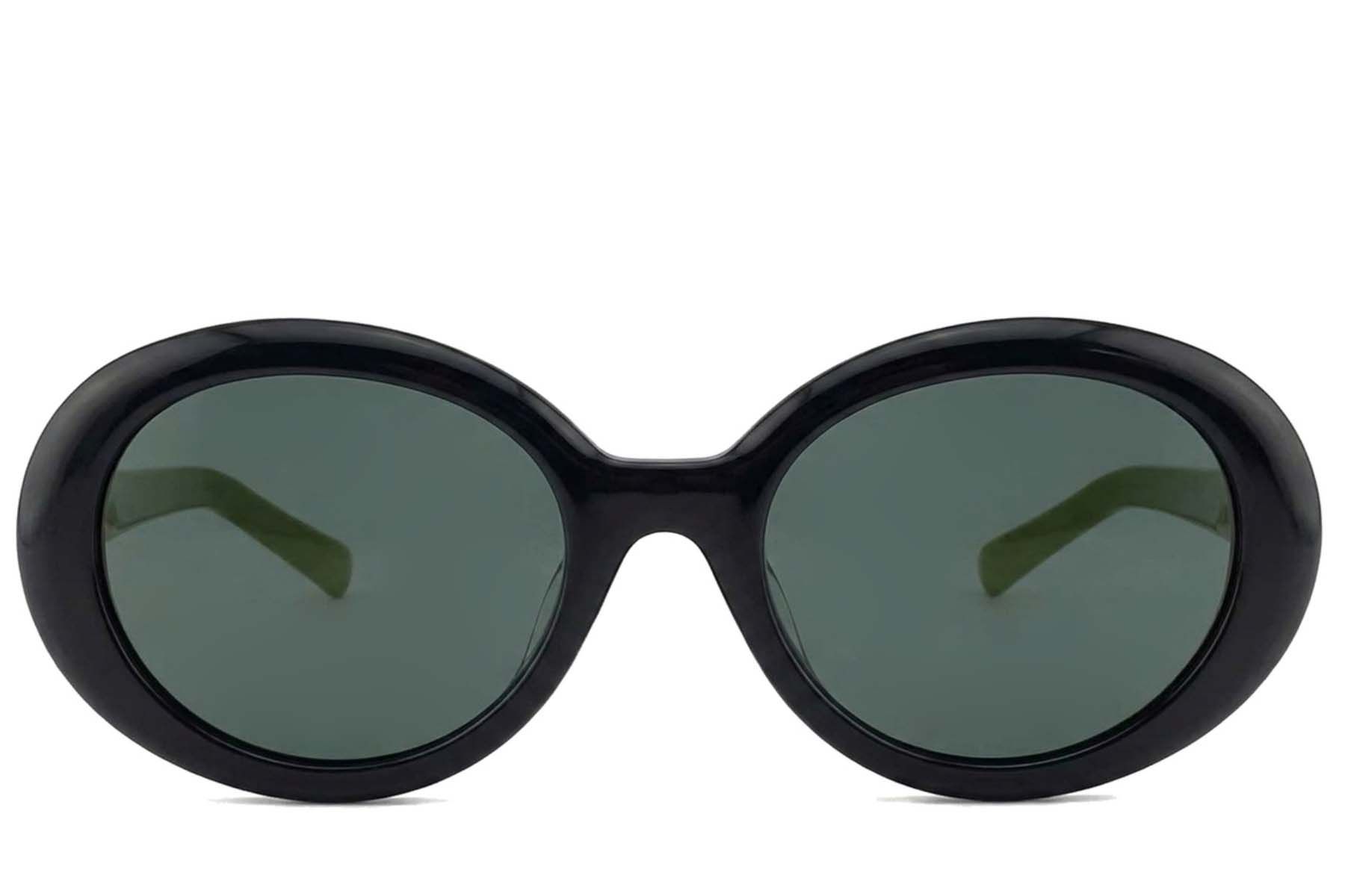 Oval Black Acetate Sunglasses #BS2012-1343