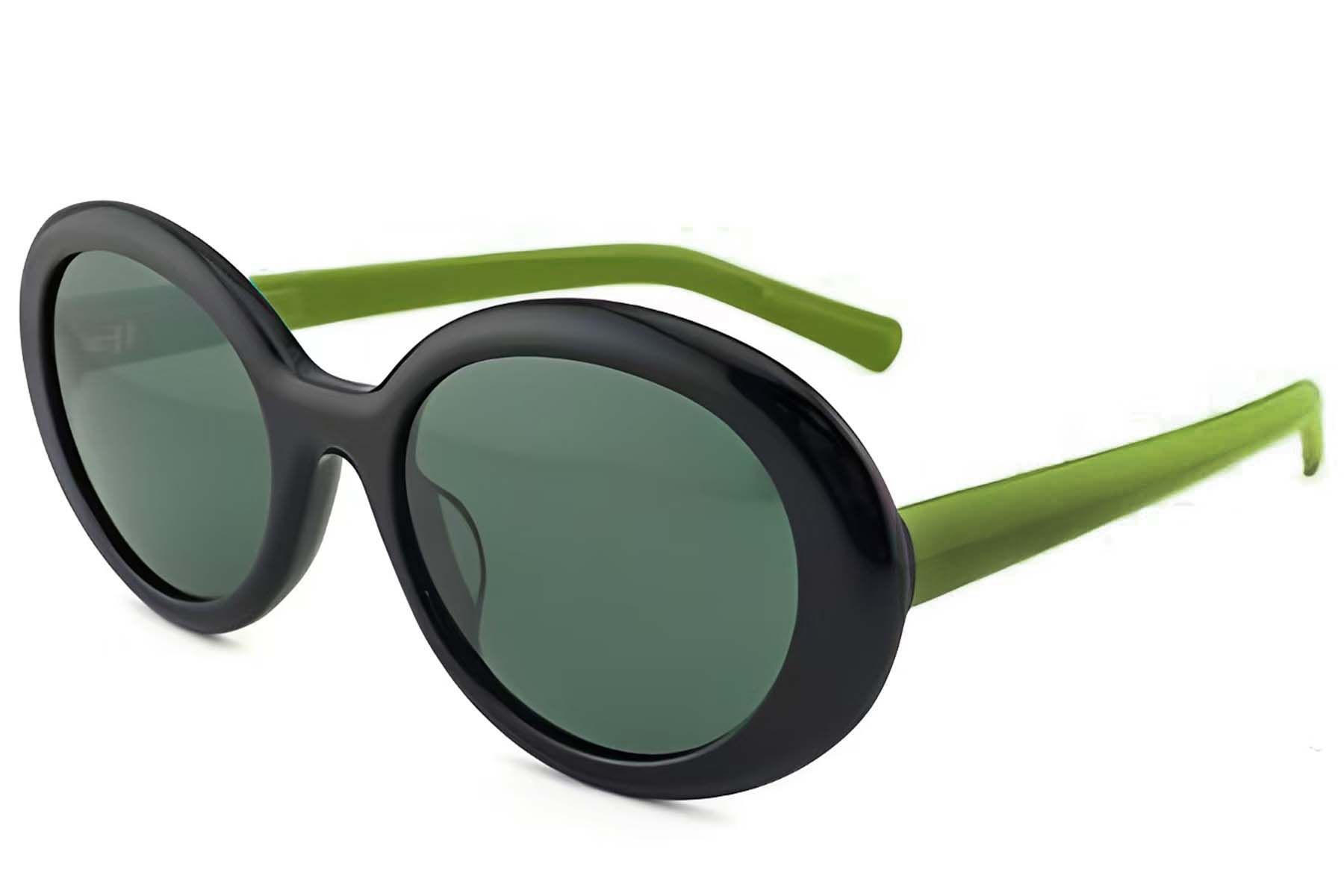 Oval Black Acetate Sunglasses #BS2012-1343