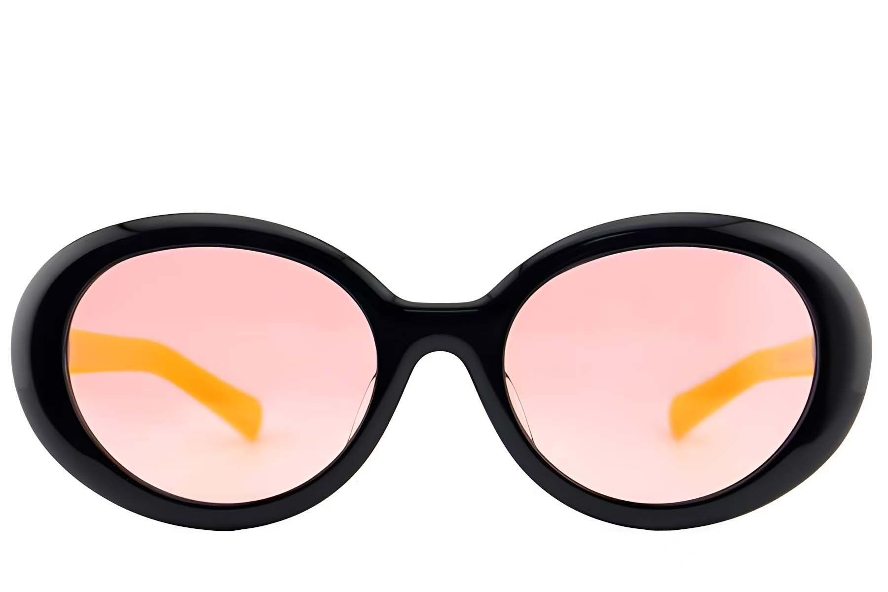 Oval Black Acetate Sunglasses #BS2012-1344