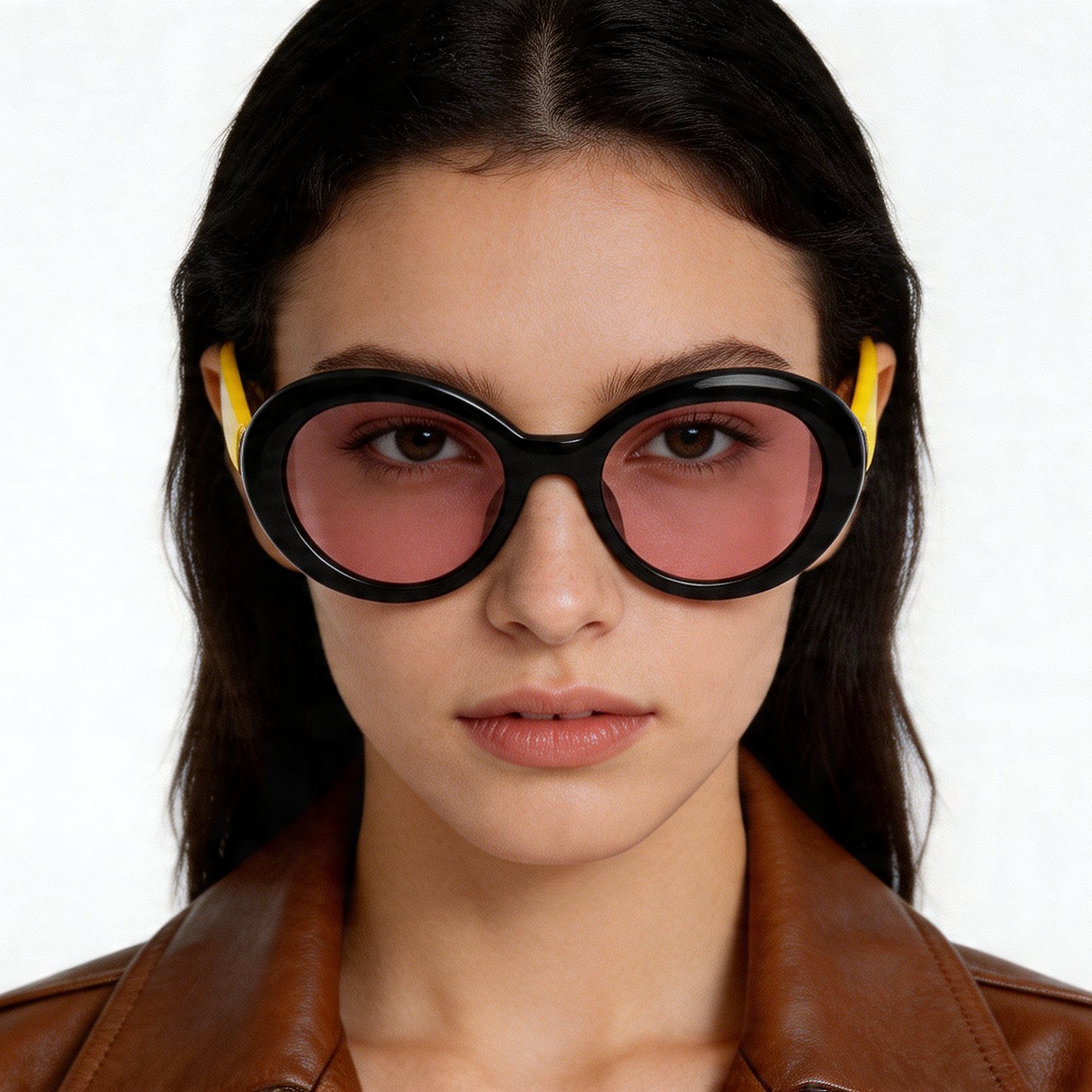 Oval Black Acetate Sunglasses #BS2012-1344