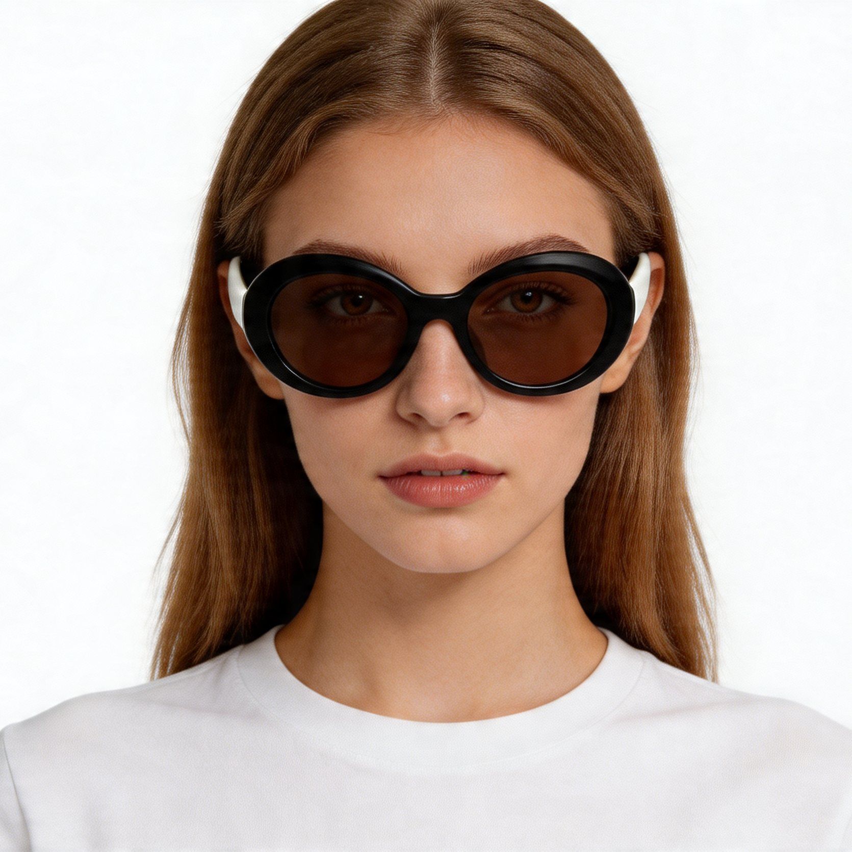 Oval Black Acetate Sunglasses #BS2012-1345