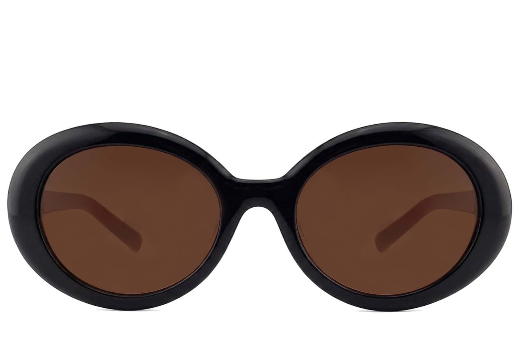 Oval Black Acetate Sunglasses #BS2012-1346