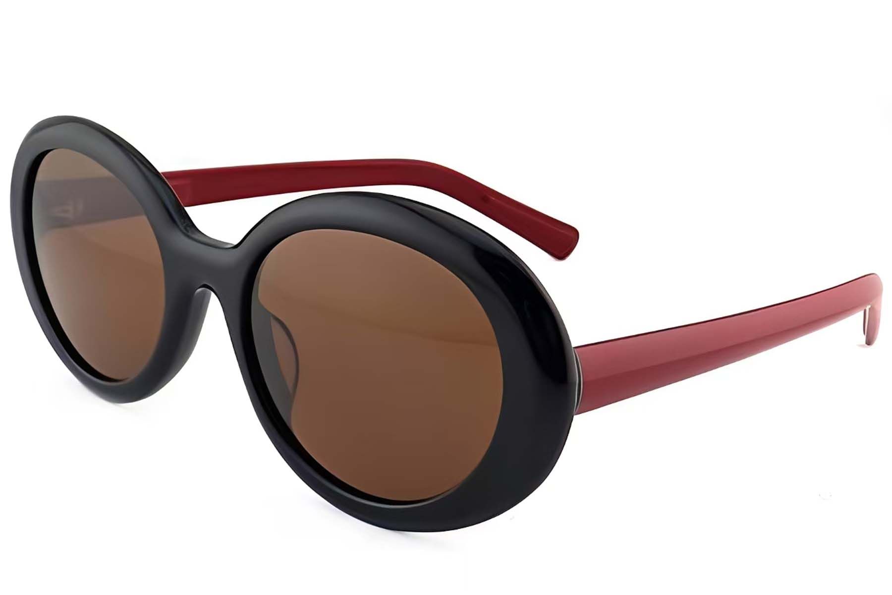 Oval Black Acetate Sunglasses #BS2012-1346