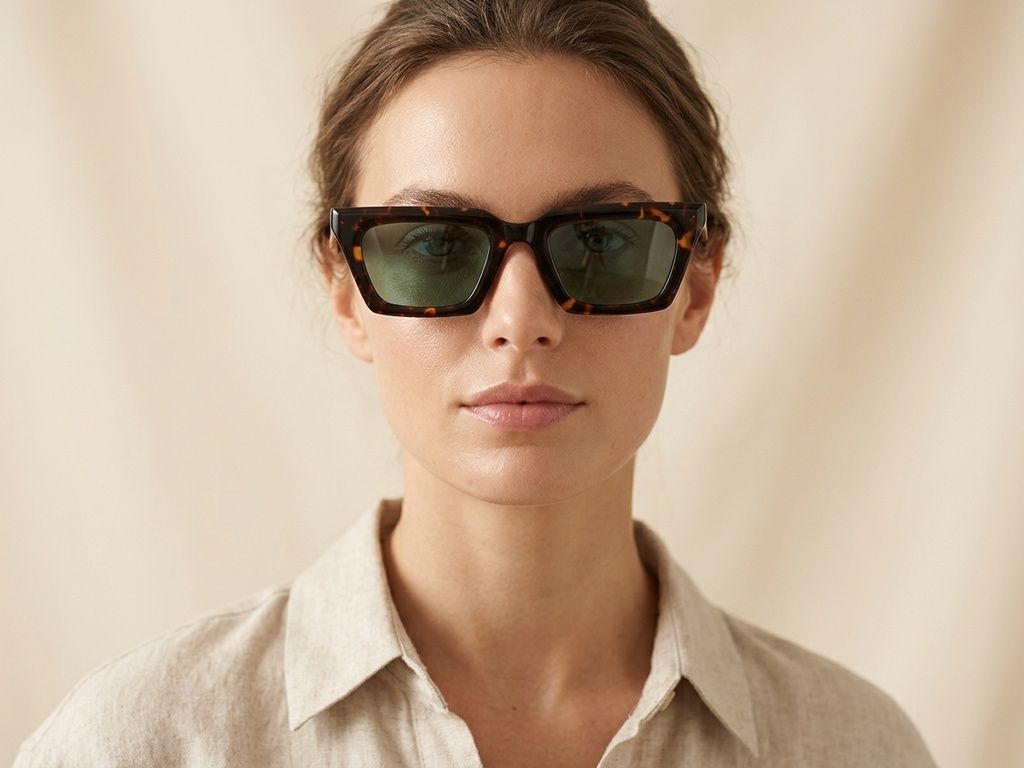 Rectangular Tortoiseshell Acetate Sunglasses #BS2012-1352