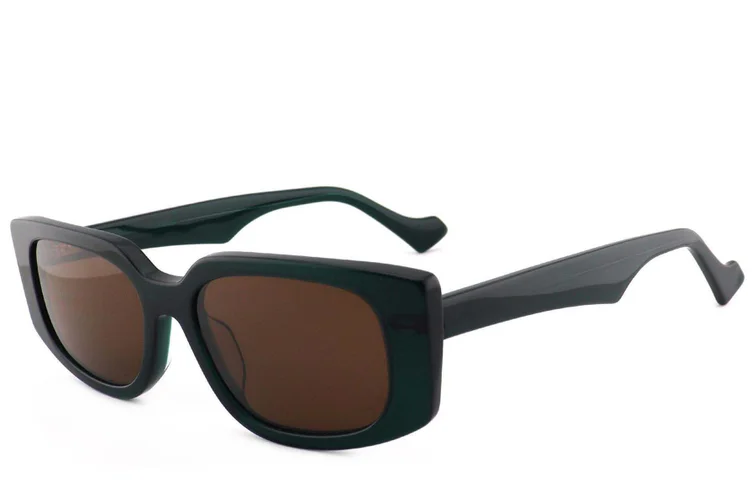 Rectangular Green Acetate Sunglasses #BS2012-1355