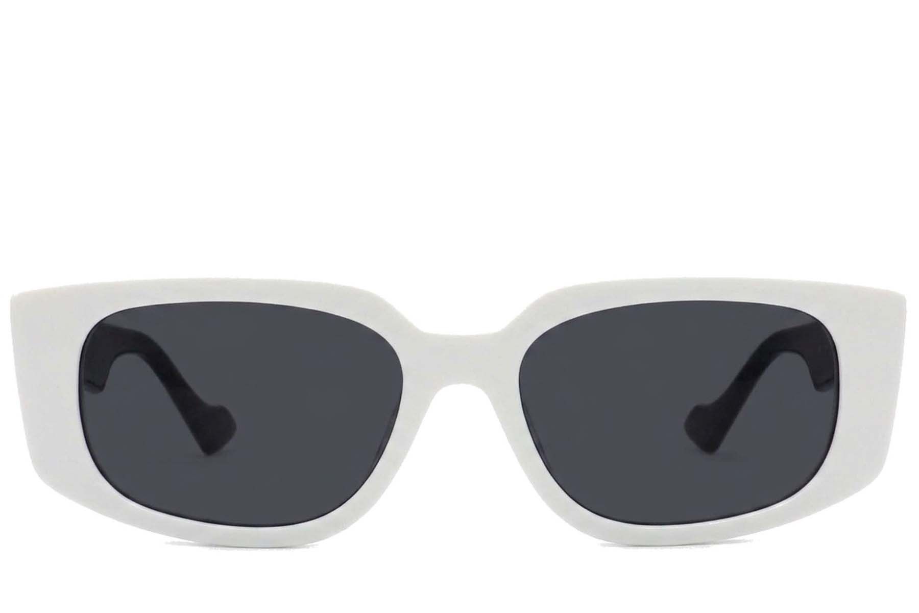 Rectangular White Acetate Sunglasses #BS2012-1356