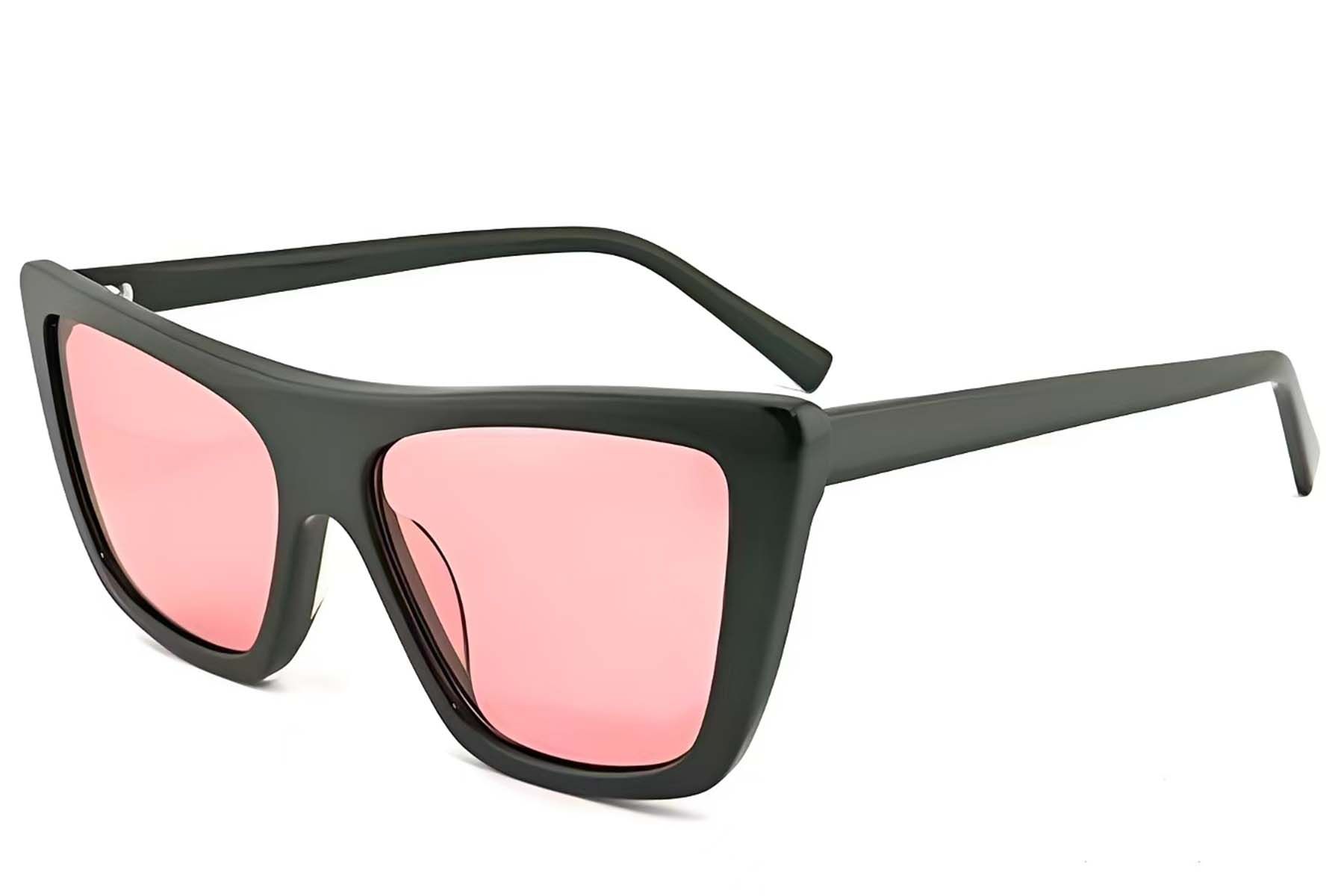 Lunettes de soleil papillon en acétate vert #BS2012-1359