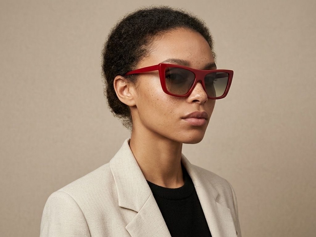 Butterfly Red Acetate Sunglasses #BS2012-1360