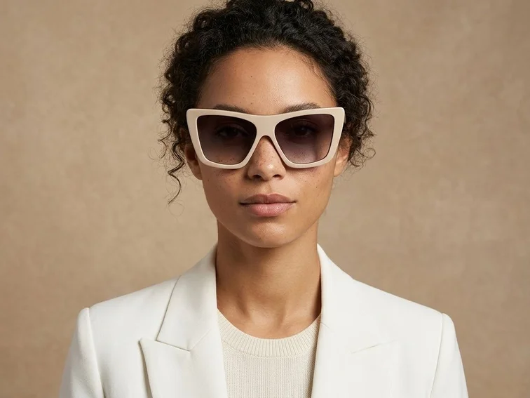 Gafas de sol de acetato amarillo con forma de mariposa #BS2012-1361