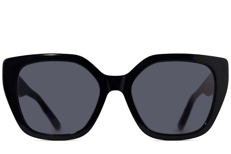 Geometric Black Acetate Sunglasses #BS2012-1362