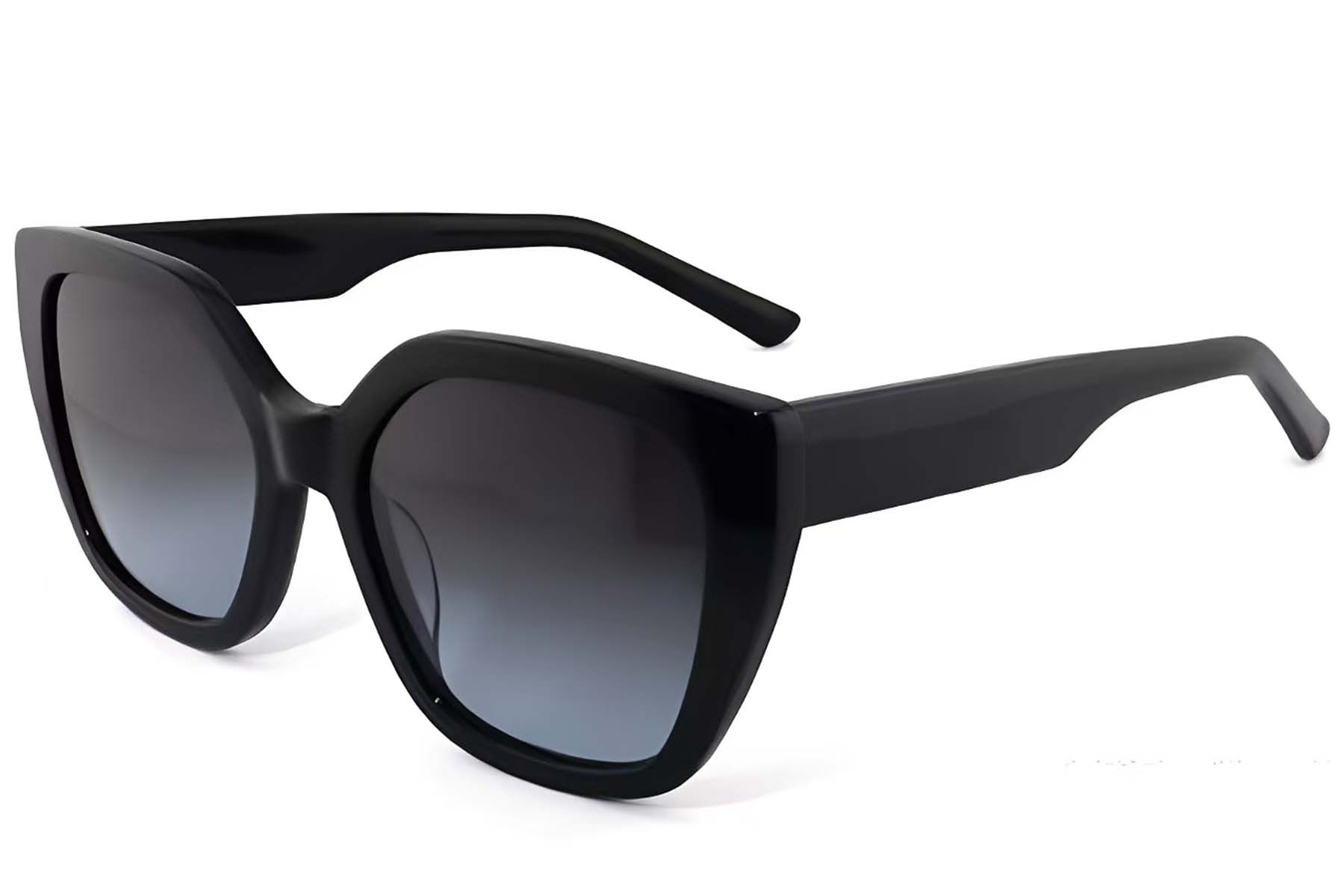 Geometric Black Acetate Sunglasses #BS2012-1363
