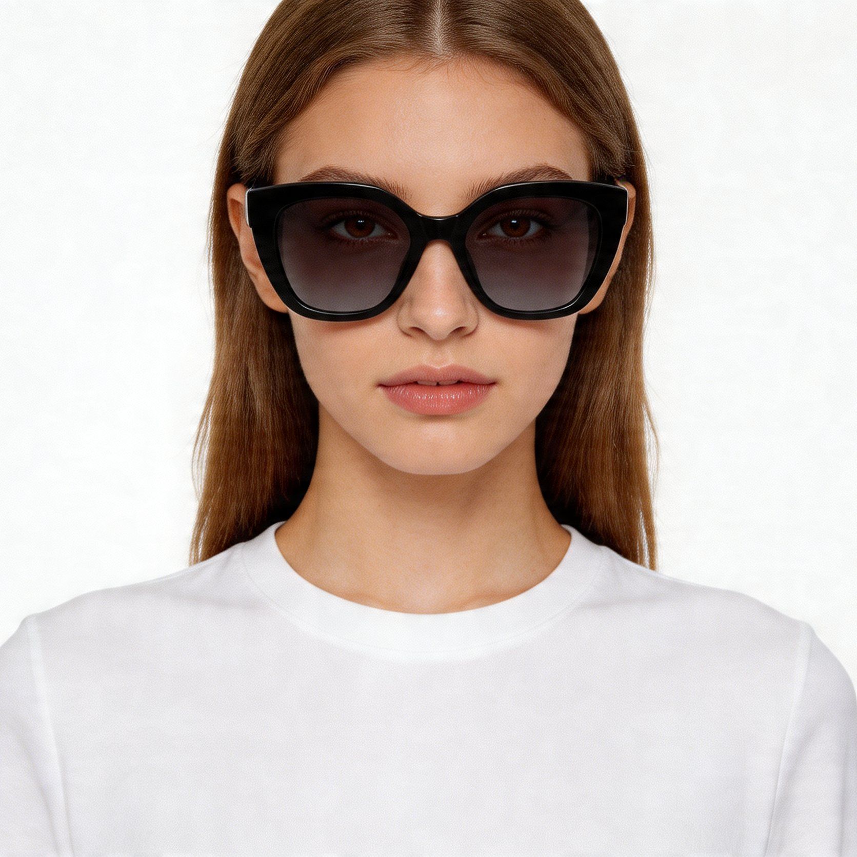 Geometric Black Acetate Sunglasses #BS2012-1363