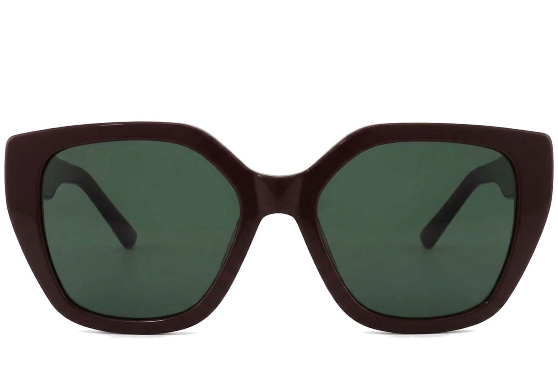 Geometric Brown Acetate Sunglasses #BS2012-1365