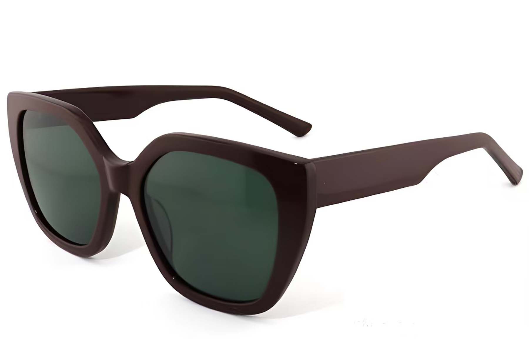 Geometric Brown Acetate Sunglasses #BS2012-1365