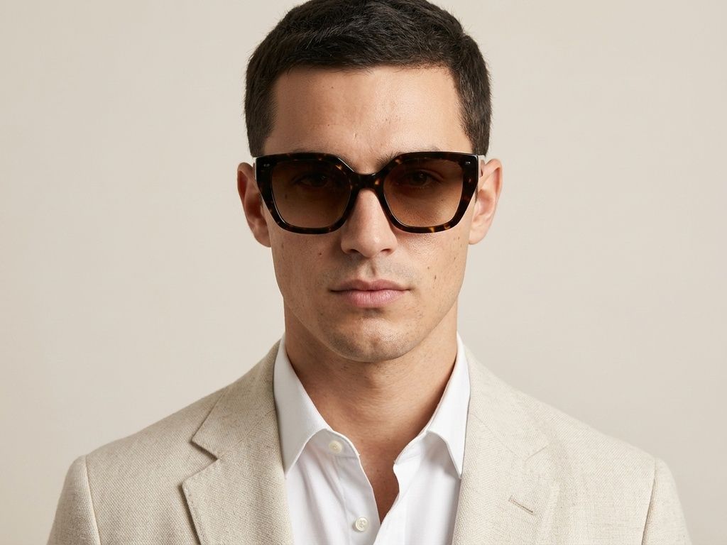 Geometric Tortoiseshell Acetate Sunglasses #BS2012-1366