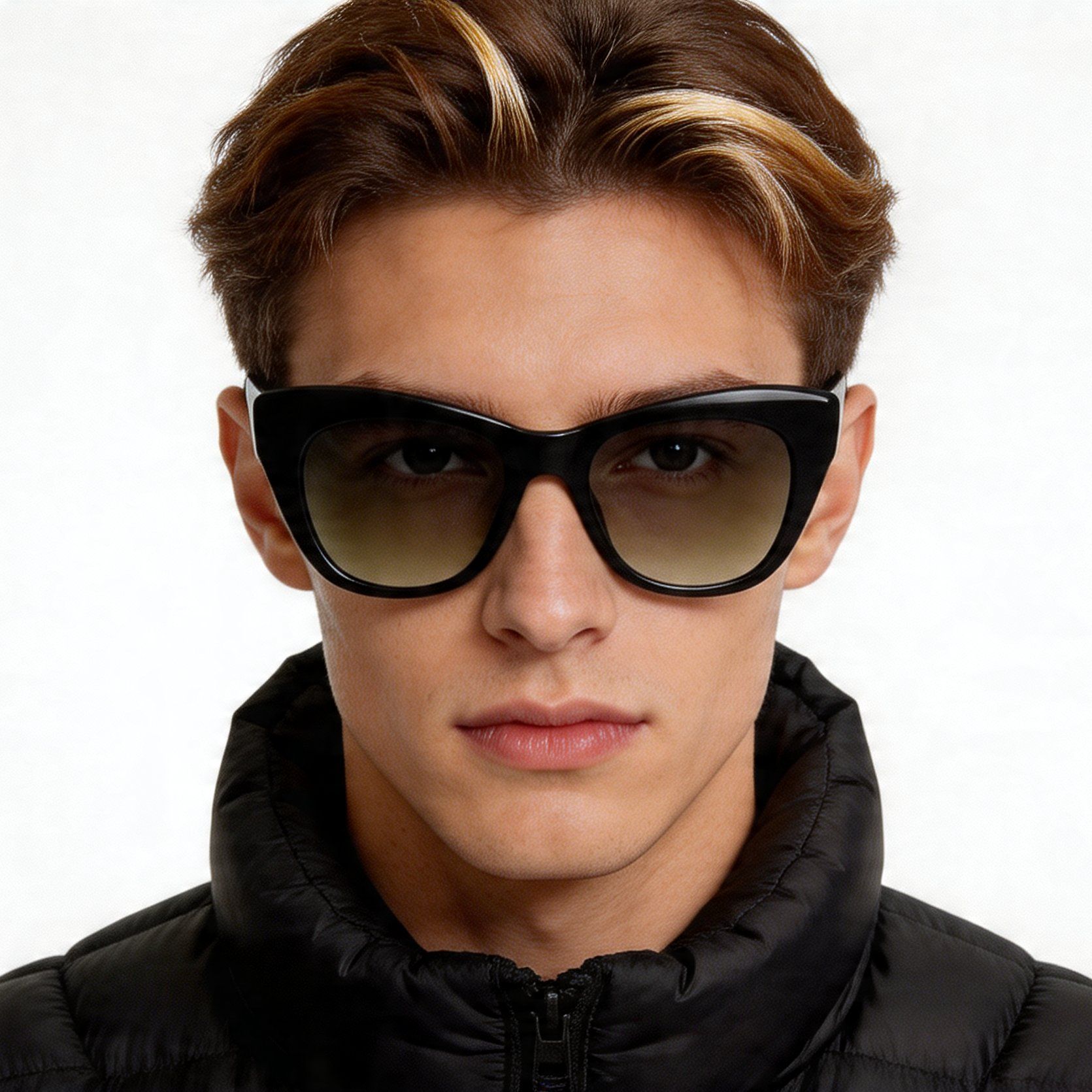 Gafas de sol de acetato negro con forma de mariposa #BS2012-1368