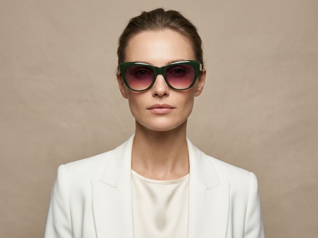 Butterfly Green Acetate Sunglasses #BS2012-1370