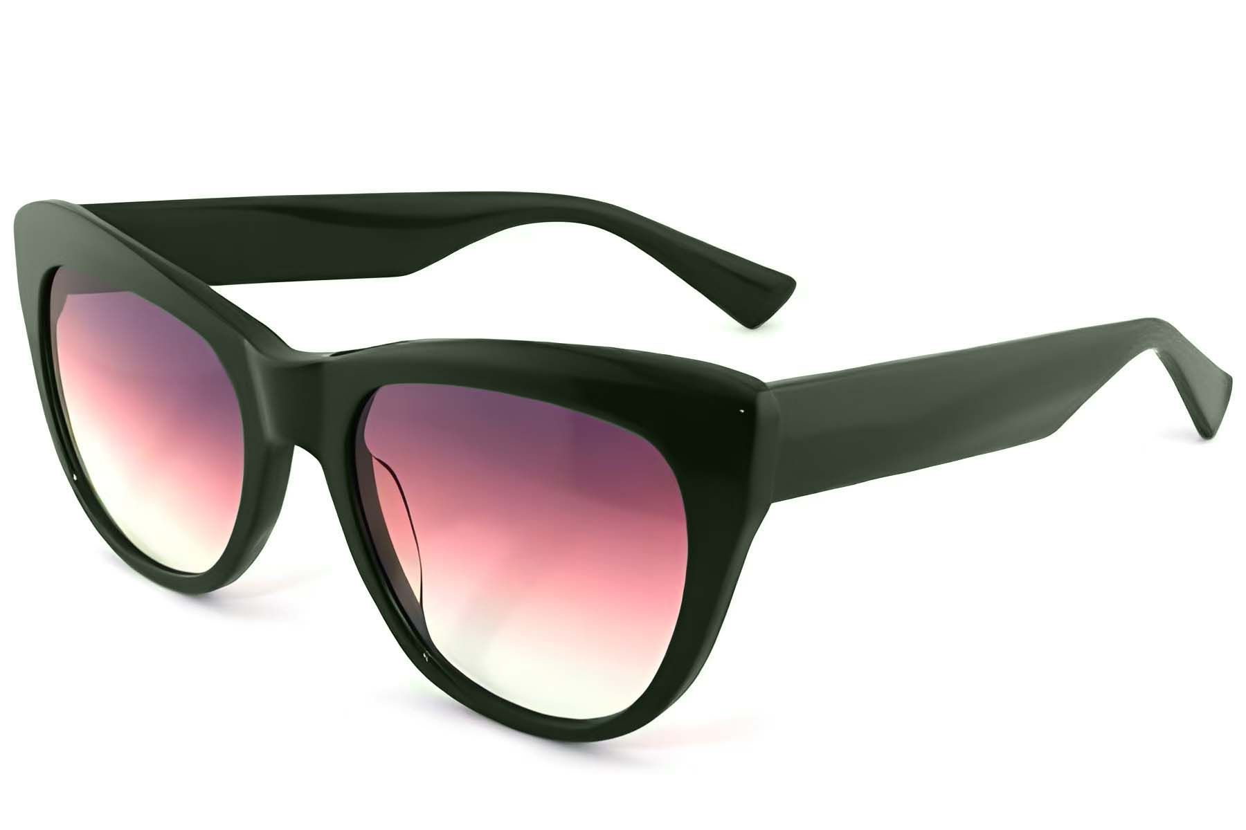 Lunettes de soleil papillon en acétate vert #BS2012-1370