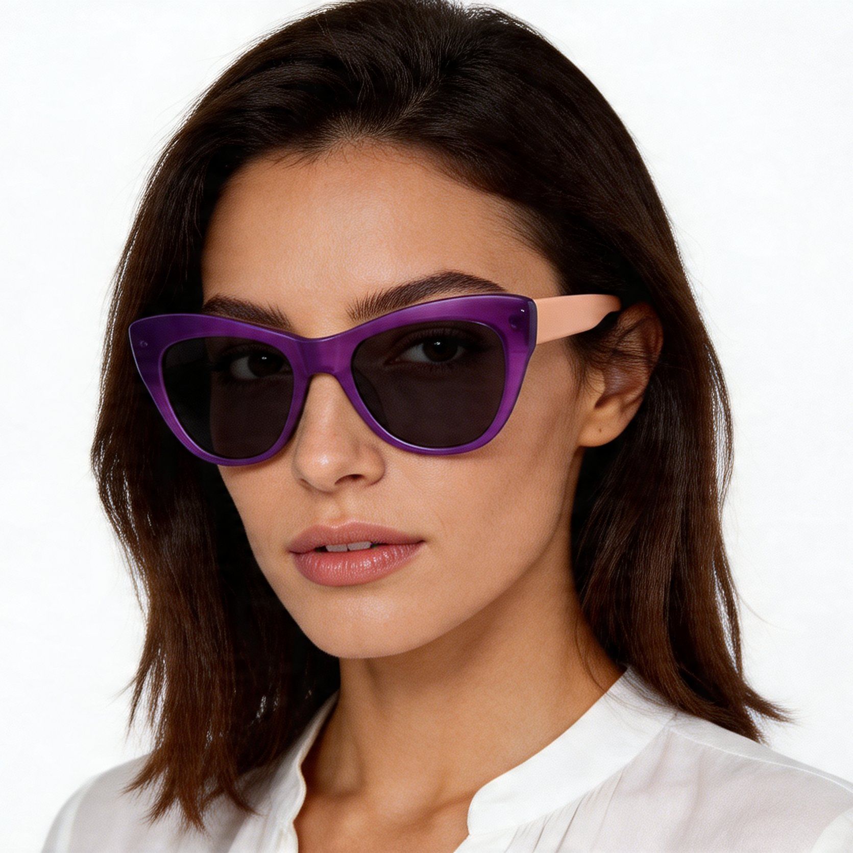 Gafas de sol de acetato morado con forma de mariposa #BS2012-1371