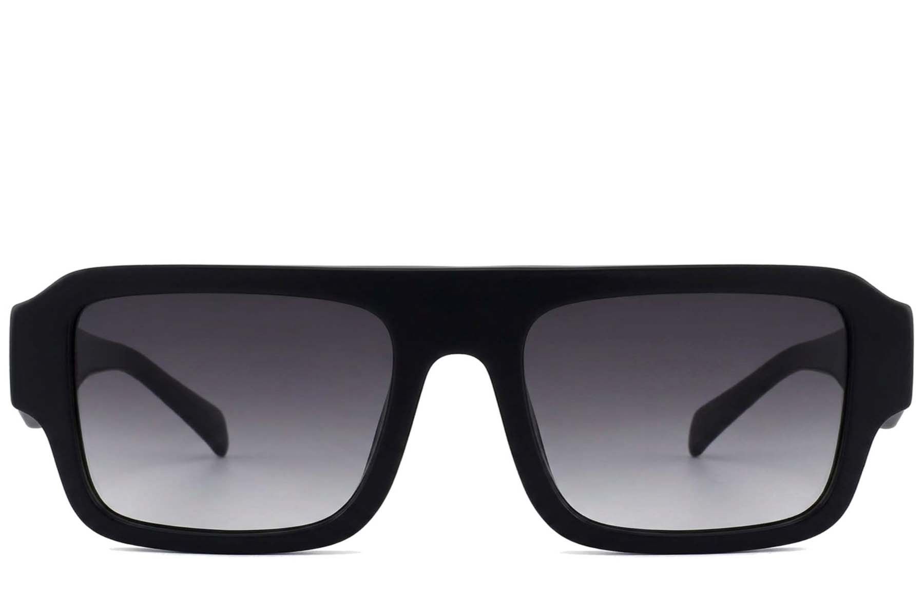 Lunettes de soleil aviateur en acétate noir #BS2012-1373