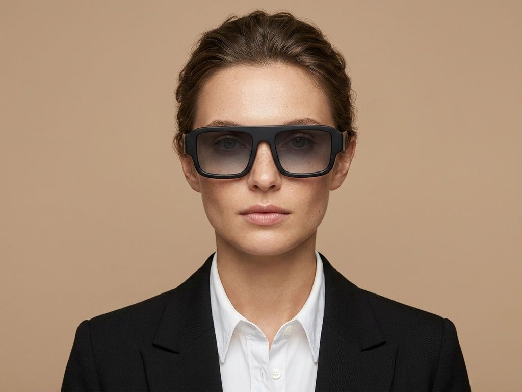 Schwarze Aviator-Sonnenbrille aus Acetat #BS2012-1373
