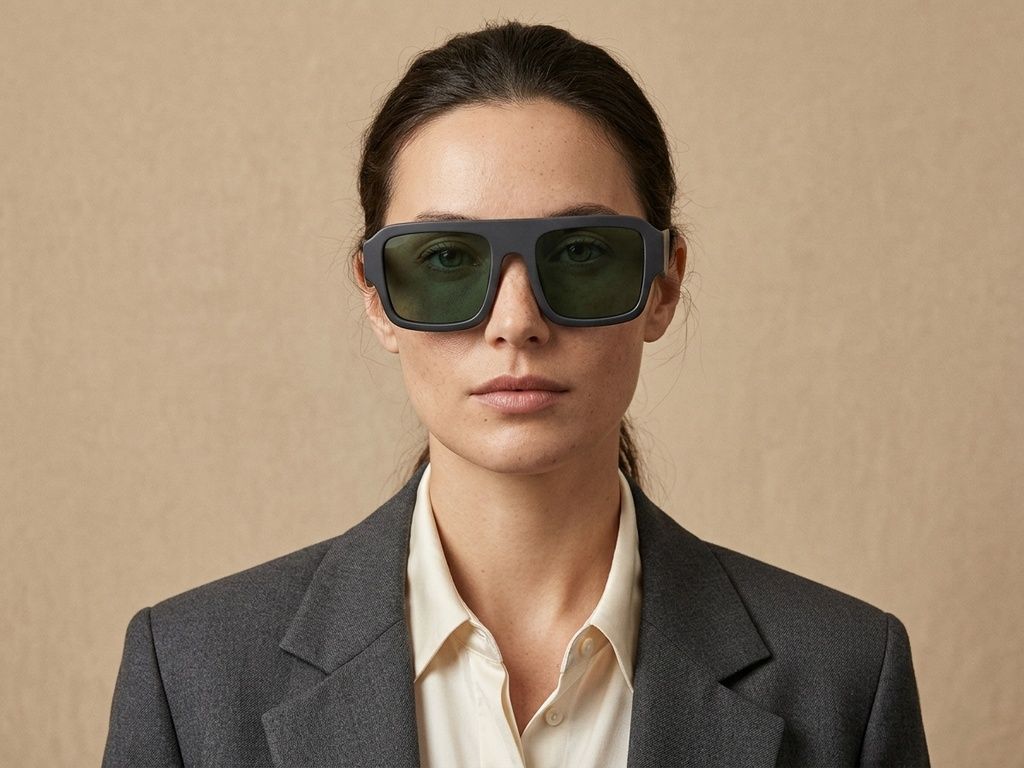 Aviator Grey Acetate Sunglasses #BS2012-1376