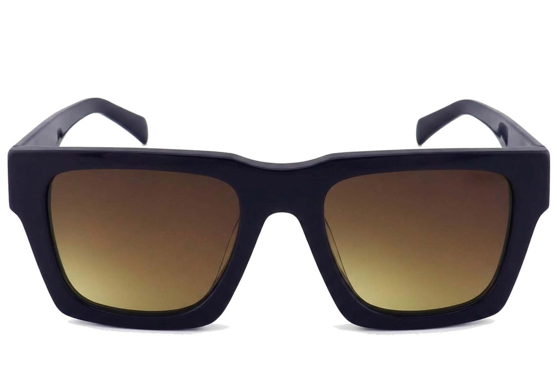 Lunettes de soleil rectangulaires en acétate bleu #BS2012-1382