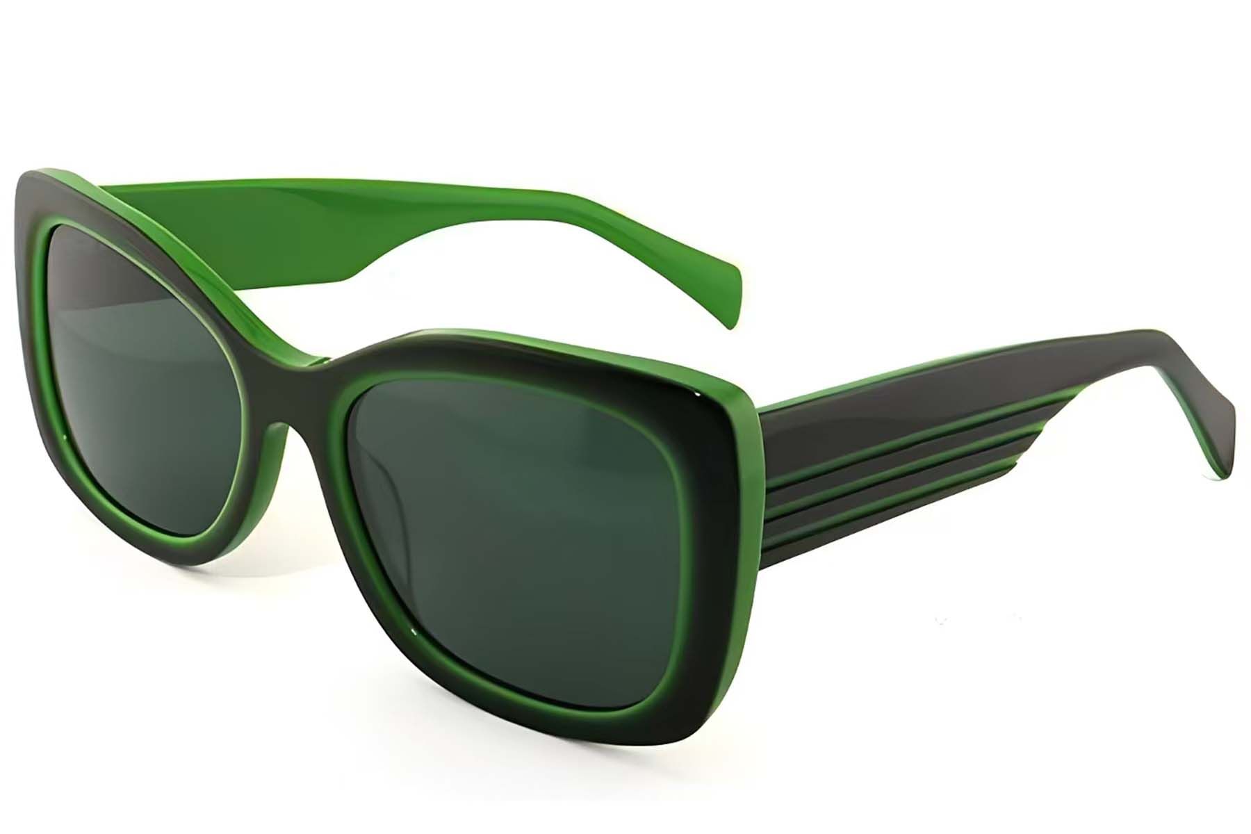 Lunettes de soleil papillon en acétate vert #BS2012-1385