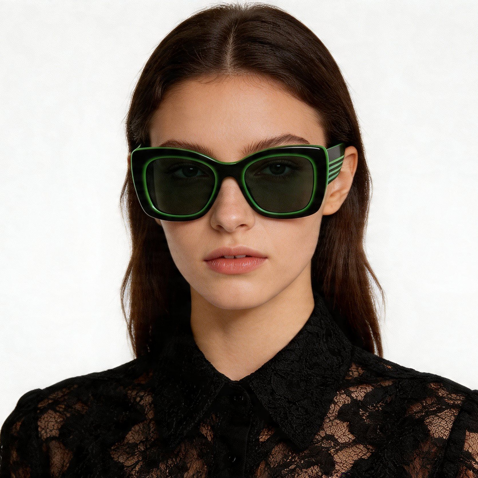 Schmetterlingsgrüne Acetat-Sonnenbrille #BS2012-1385
