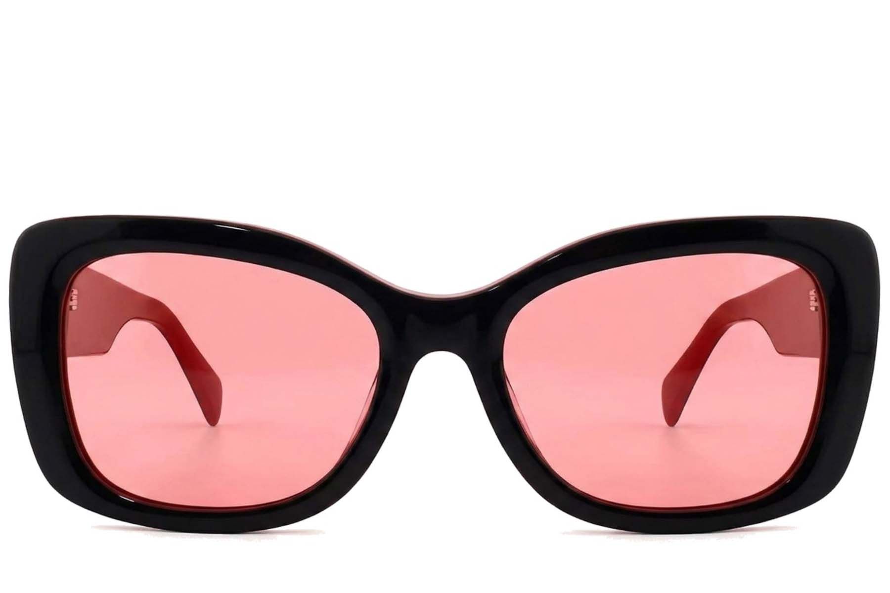 Lunettes de soleil papillon en acétate noir #BS2012-1387