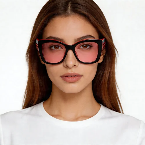 Occhiali da sole Butterfly in acetato nero #BS2012-1387