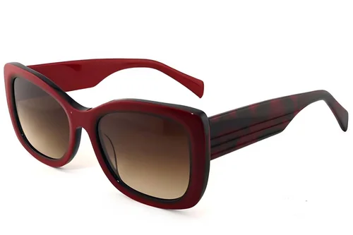 Occhiali da sole a farfalla in acetato rosso #BS2012-1388