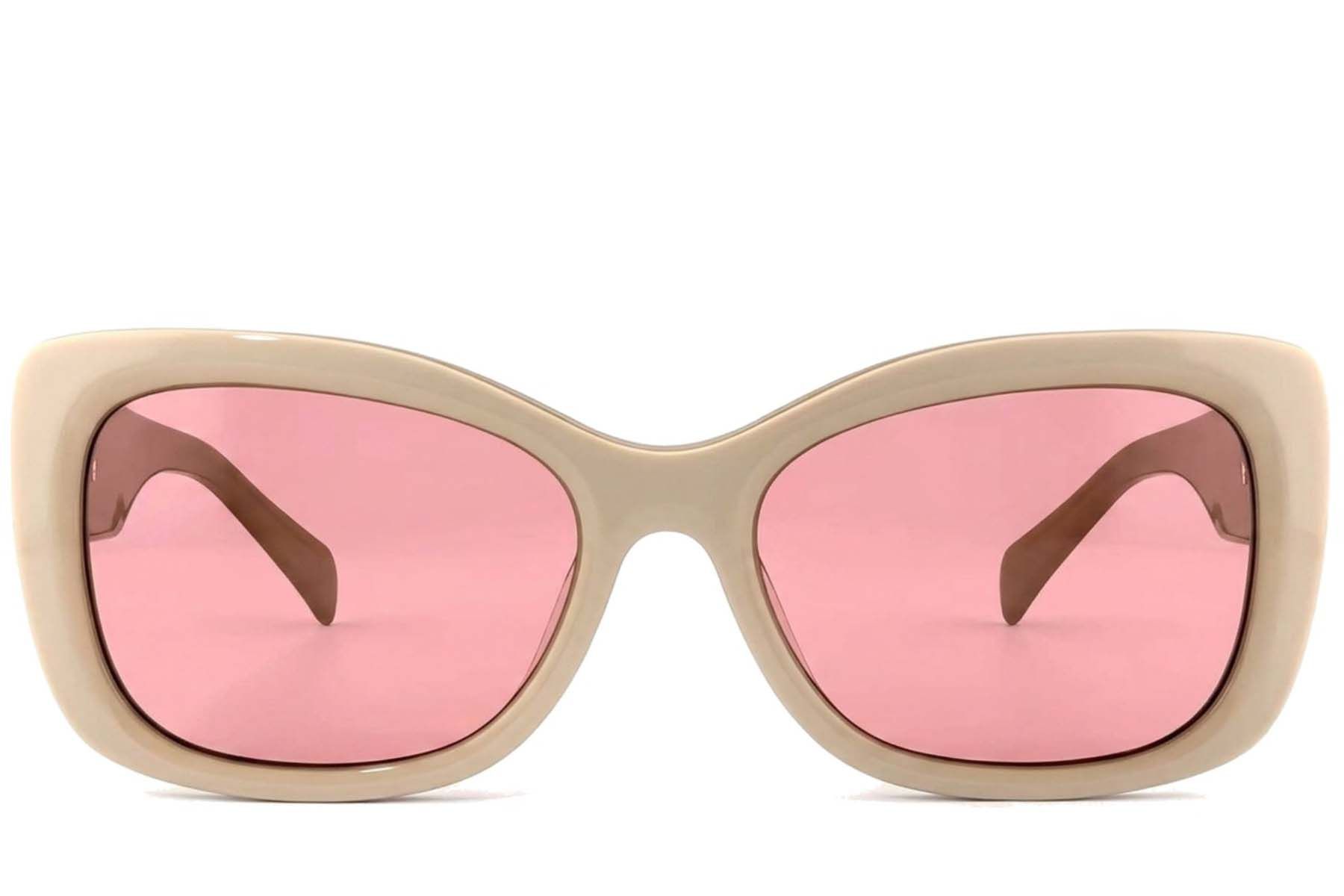 Lunettes de soleil papillon en acétate jaune #BS2012-1389