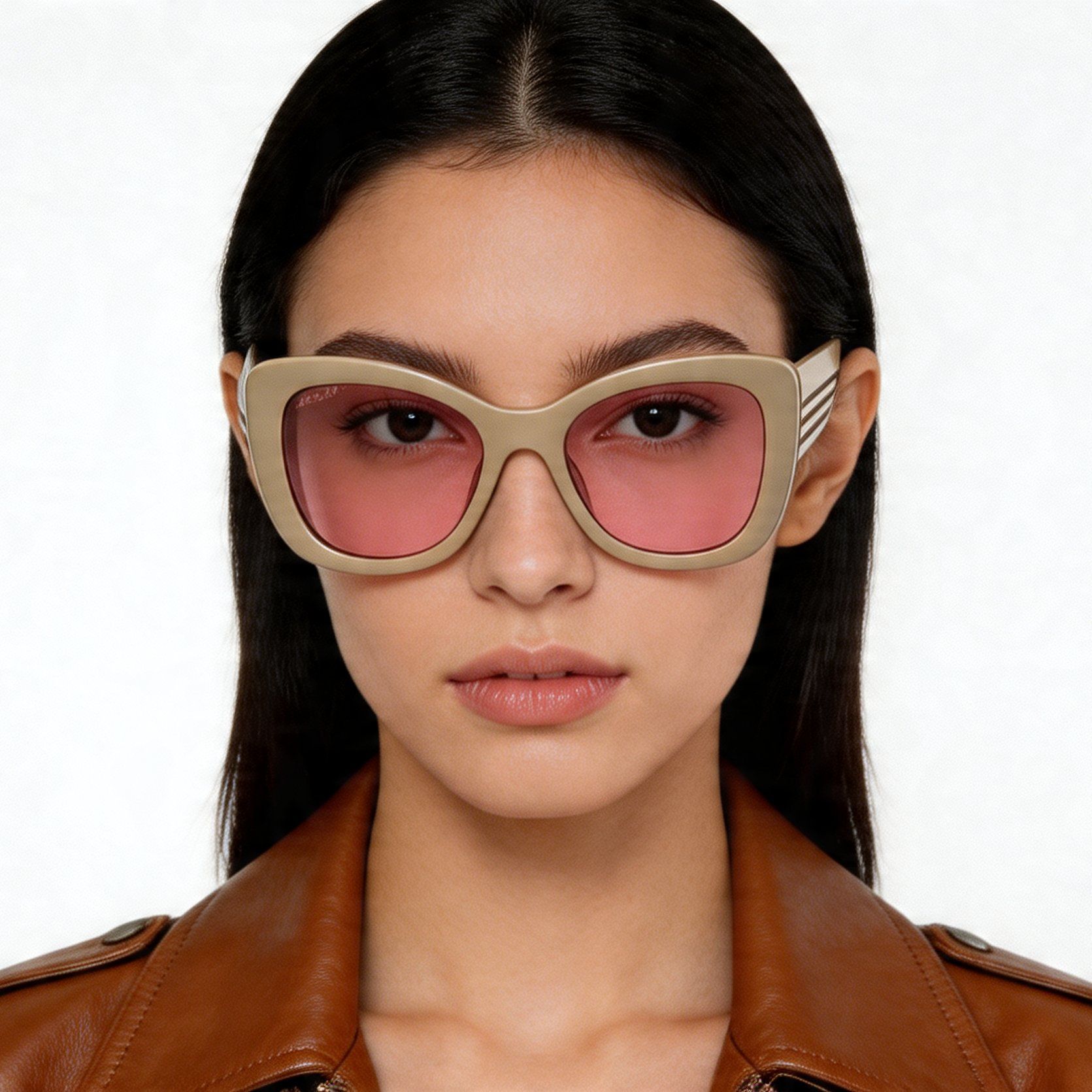 Gafas de sol de acetato amarillo con forma de mariposa #BS2012-1389