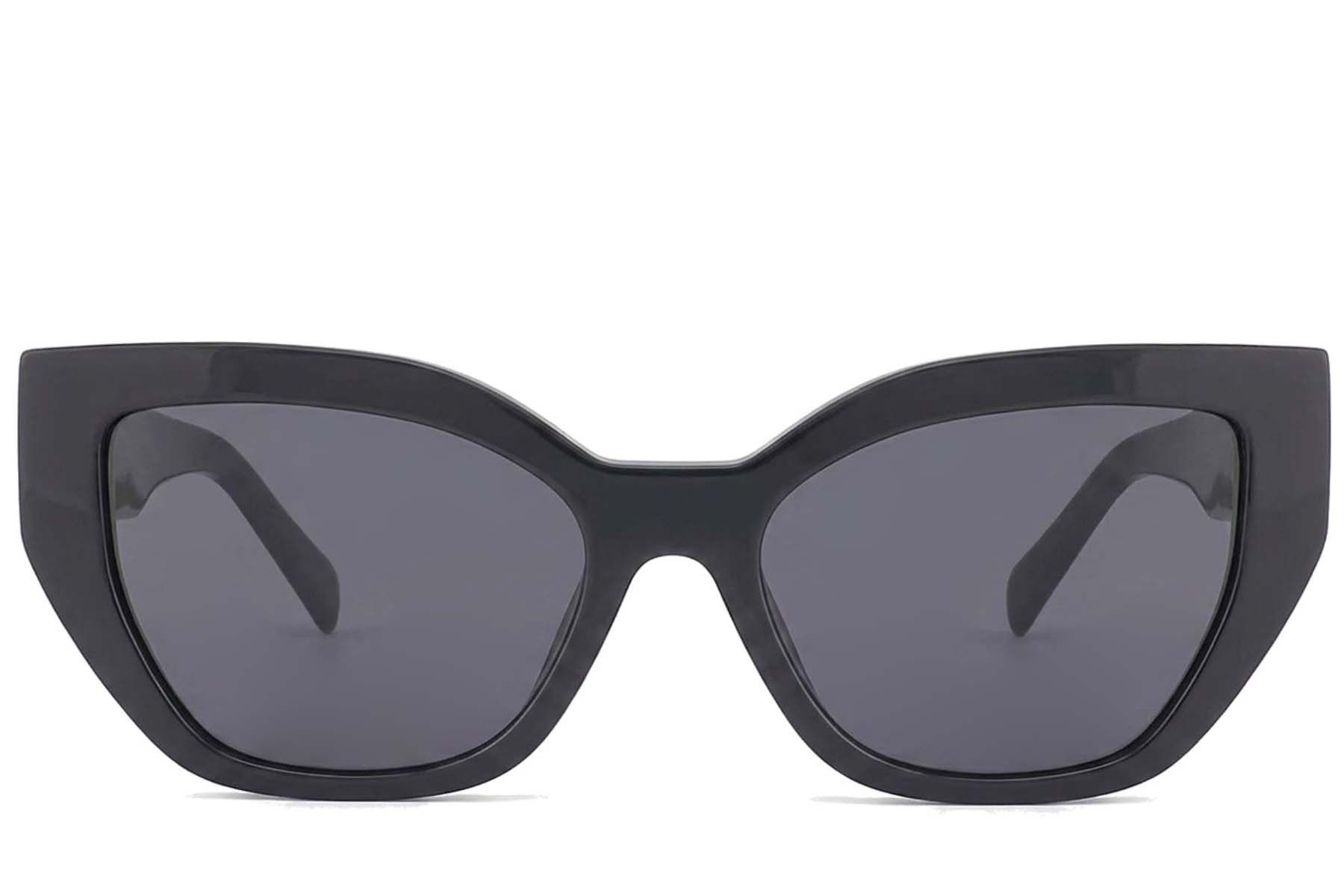Lunettes de soleil papillon en acétate noir #BS2012-1390