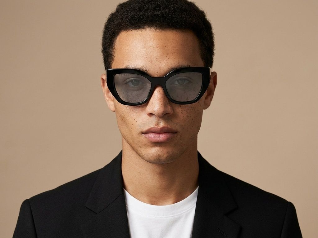 Occhiali da sole Butterfly in acetato nero #BS2012-1390