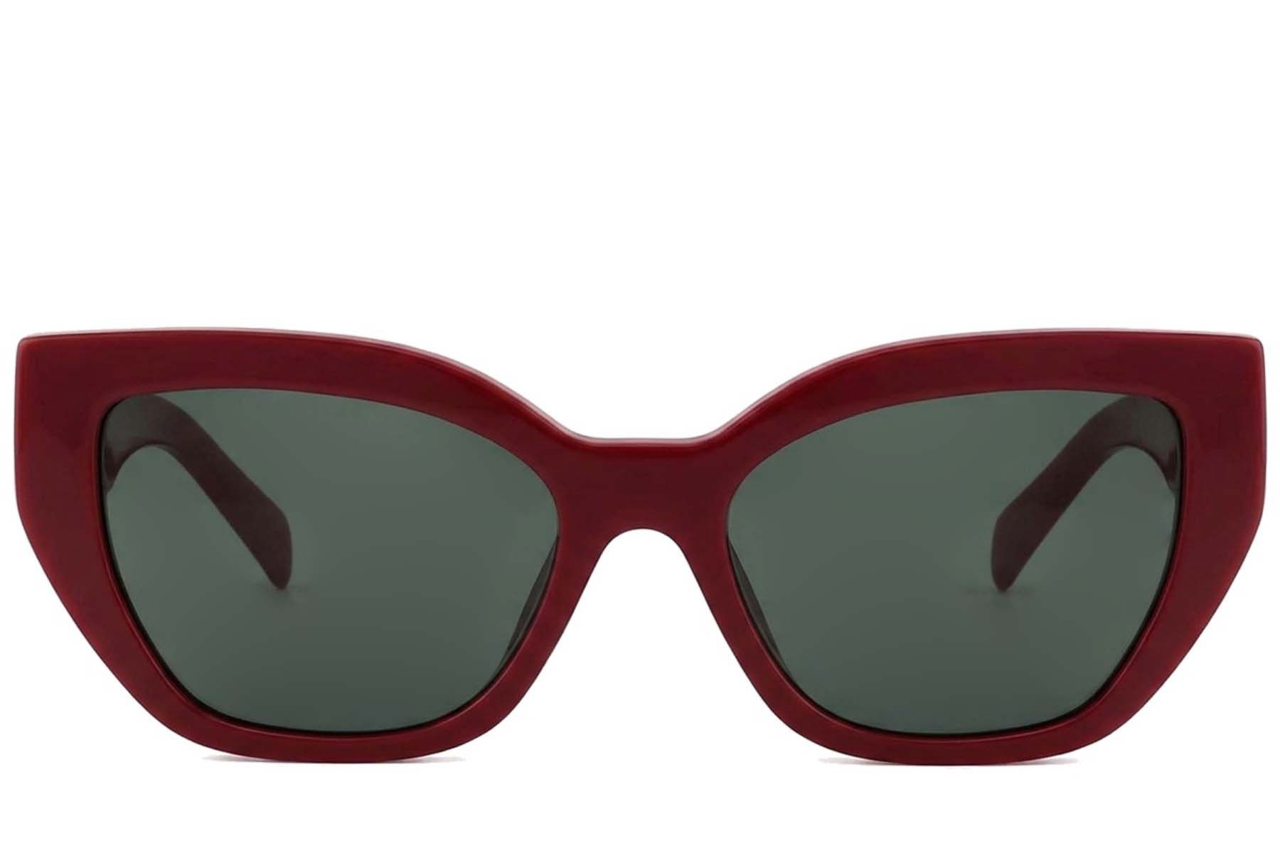 Lunettes de soleil papillon en acétate rouge #BS2012-1392